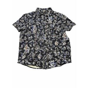 Michael Kors Shirt‎ Mens Large Blue Button Up Collared Pocket Short Sleeve